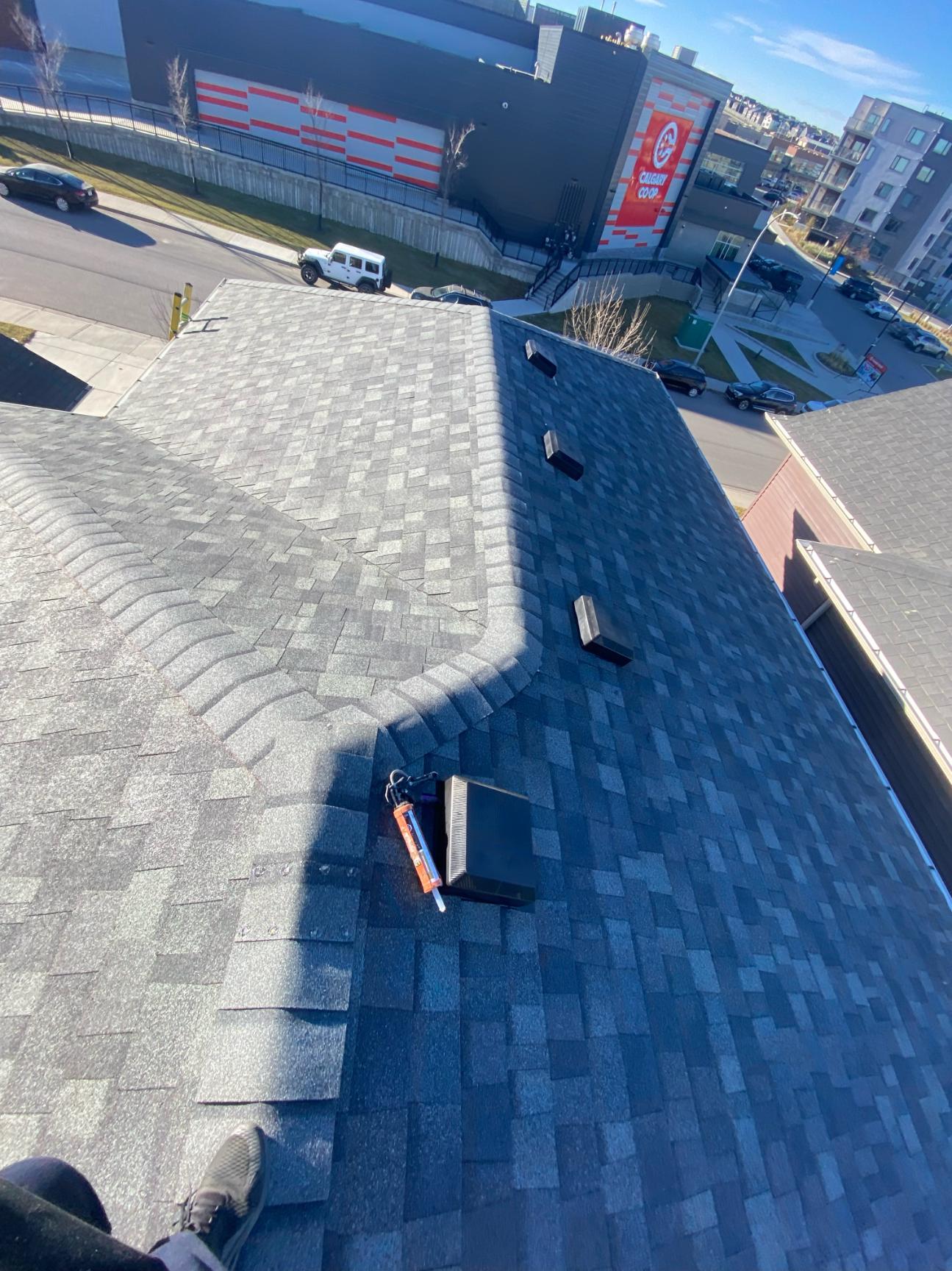 Sloped Roof Grey Asphalt Shingles